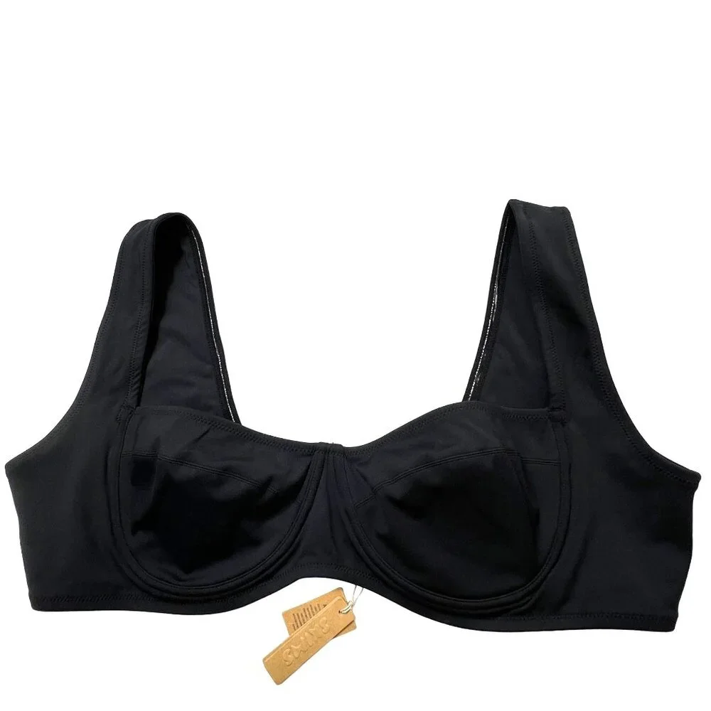 SKIMS Black Underwire Bikini Top